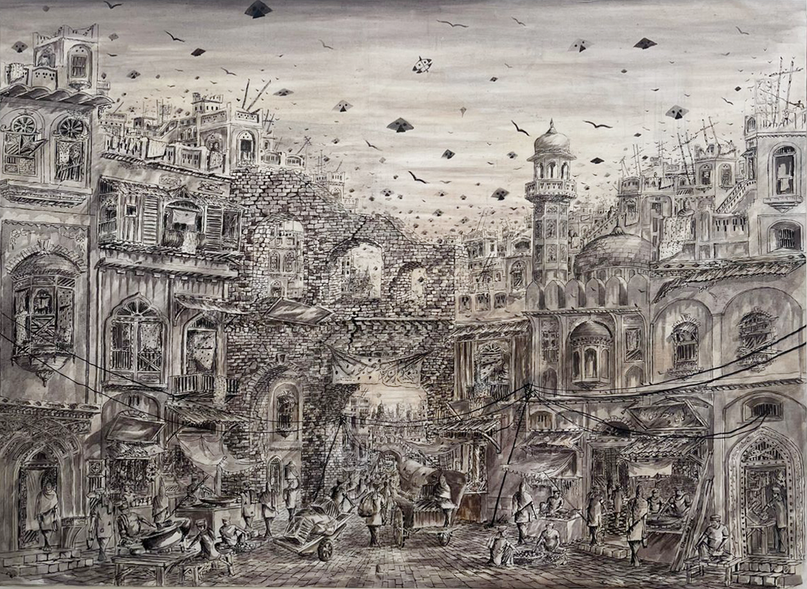 Old Anar Kali Bazar 3 | Ghazanfar Iqbal | 36 x 48 inches