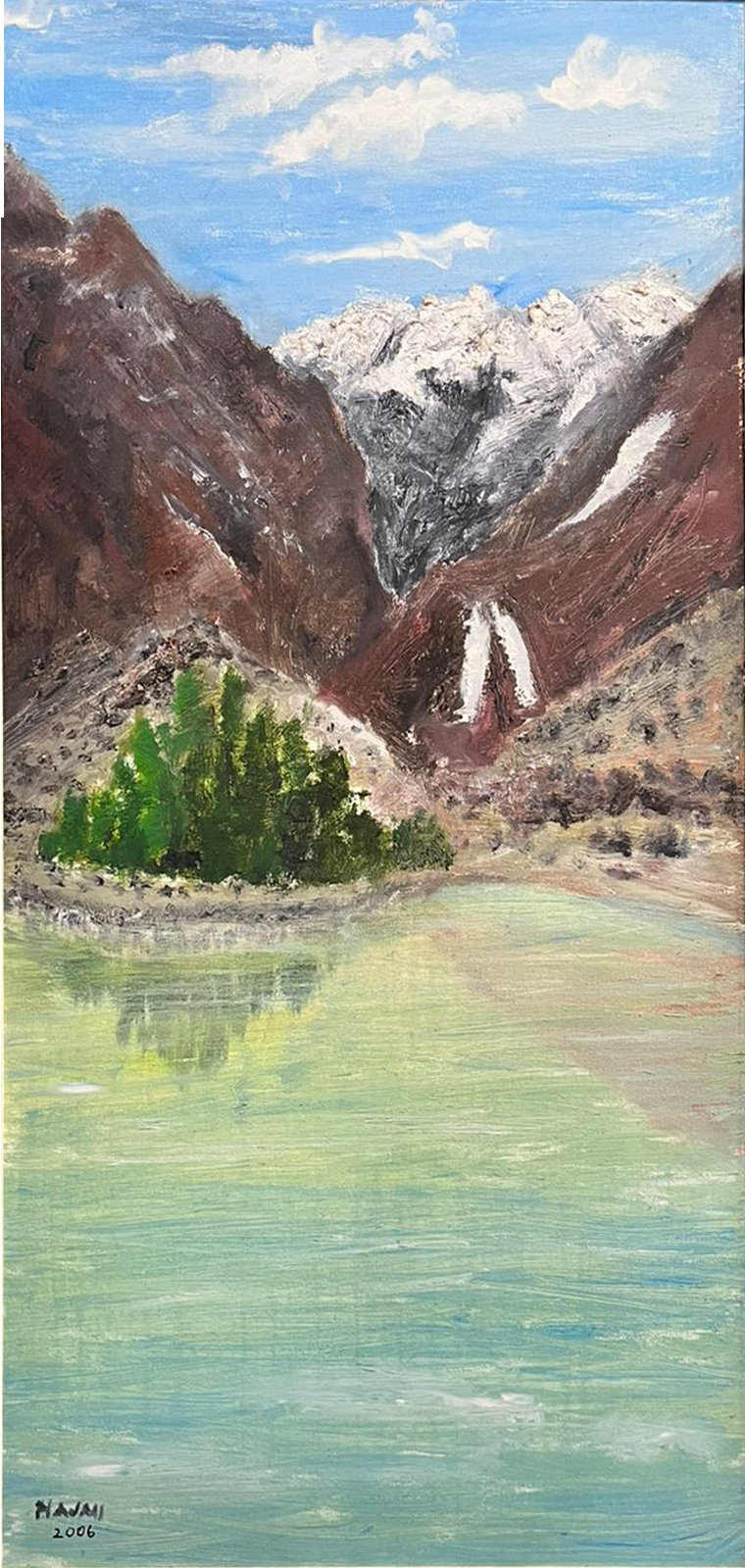 Atabad Lake(Day Time) | Najmi Hasan | 24 x 48 inches