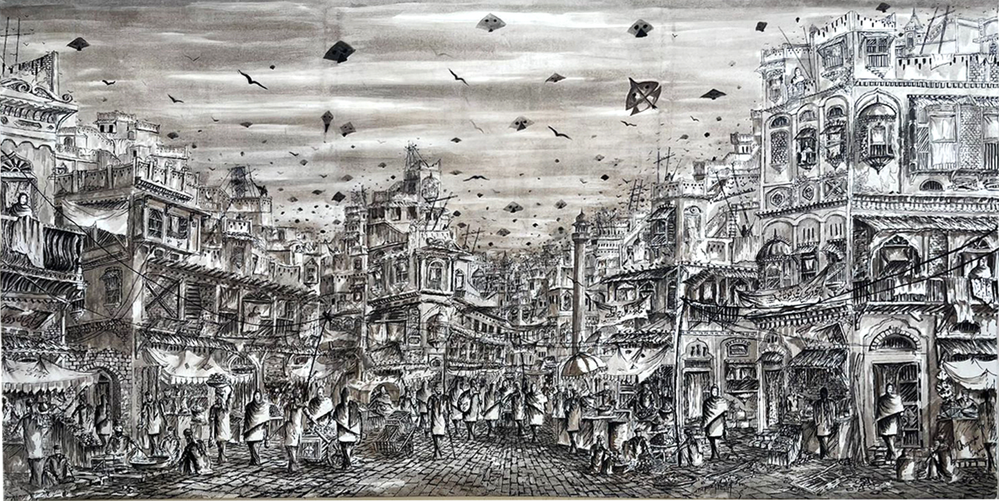 The Heart of Karachian Heritage | Ghazanfar Iqbal | 36 x 72 inches