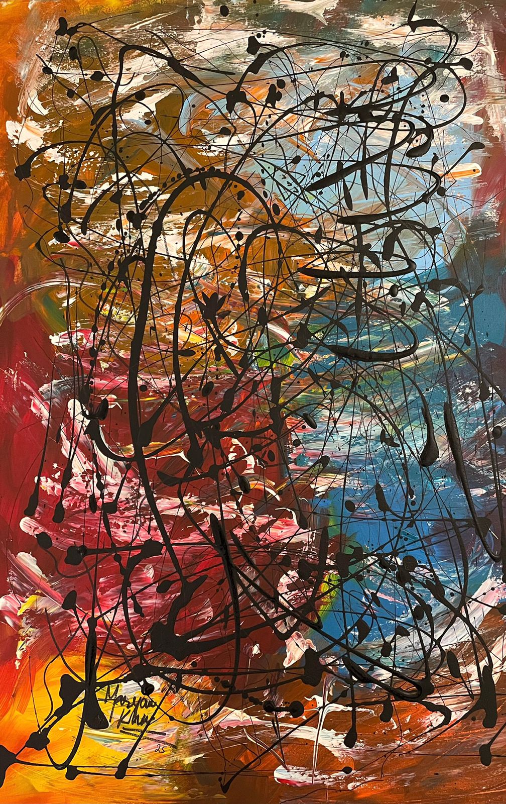 Lines that breathe | Maryam Khan | 24 x 36 inches