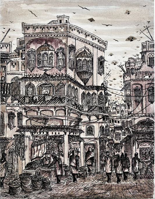 Karachi locality 4 | Ghazanfar Iqbal | 18 x 24 inches
