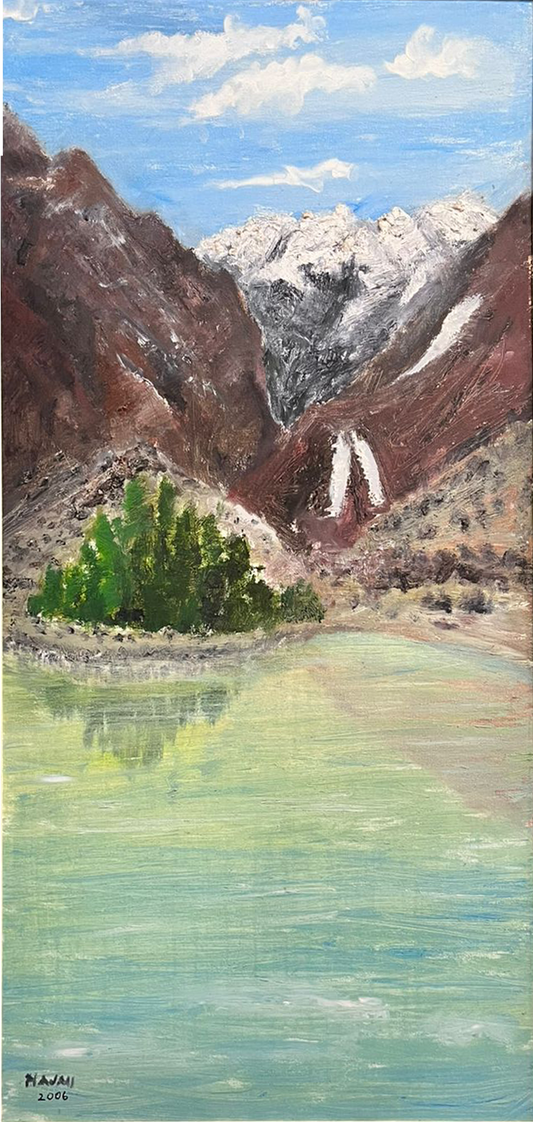 Atabad Lake(Day Time) | Najmi Hasan | 24 x 48 inches