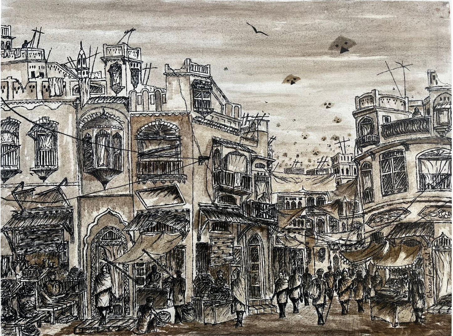 Old Anar Kali Bazar | Ghazanfar Iqbal | 17 x 22 inches