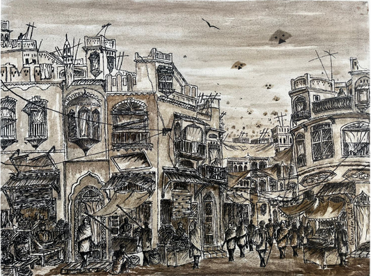 Old Anar Kali Bazar | Ghazanfar Iqbal | 17 x 22 inches
