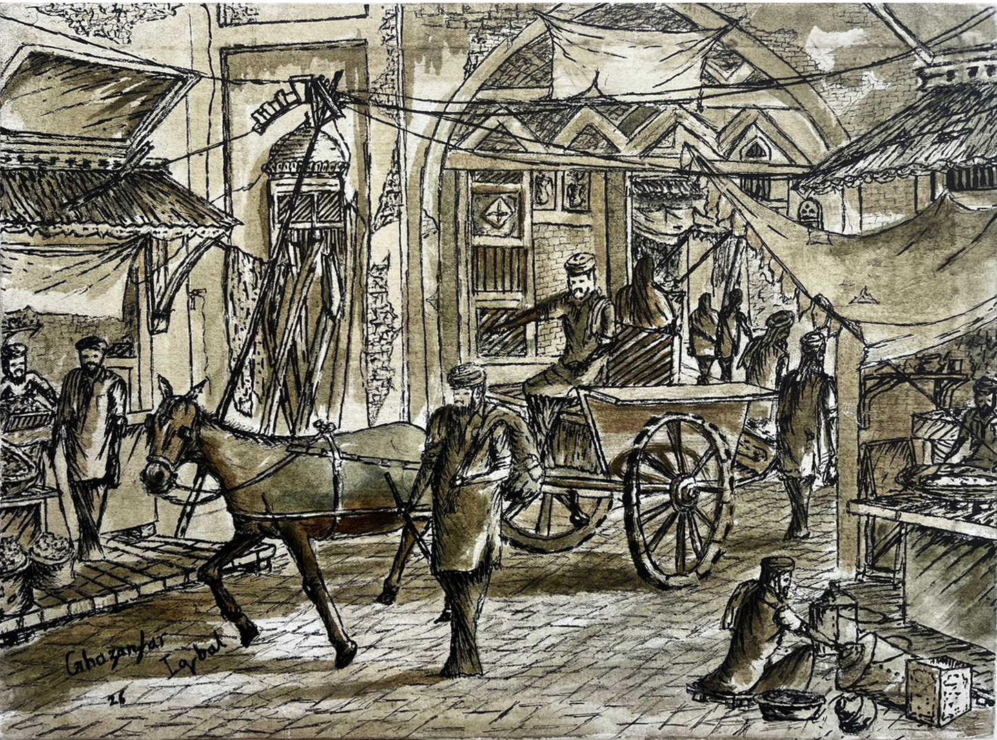 19th Century Punjab Culture | Ghazanfar Iqbal | 12 x 16 inches