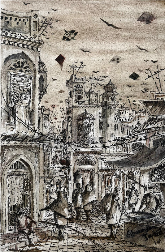 Karachi locality  | Ghazanfar Iqbal | 12 x 16 inches
