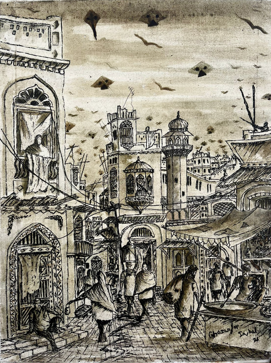 Karachi locality 2 | Ghazanfar Iqbal | 12 x 16 inches