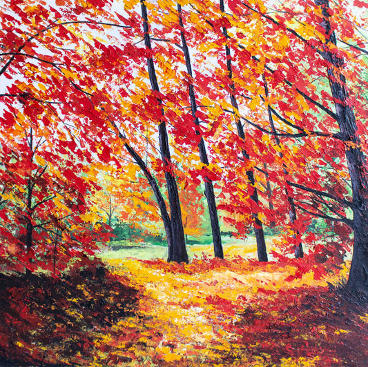 Red forest | Muhammad Shafique | 24 x 24 inches