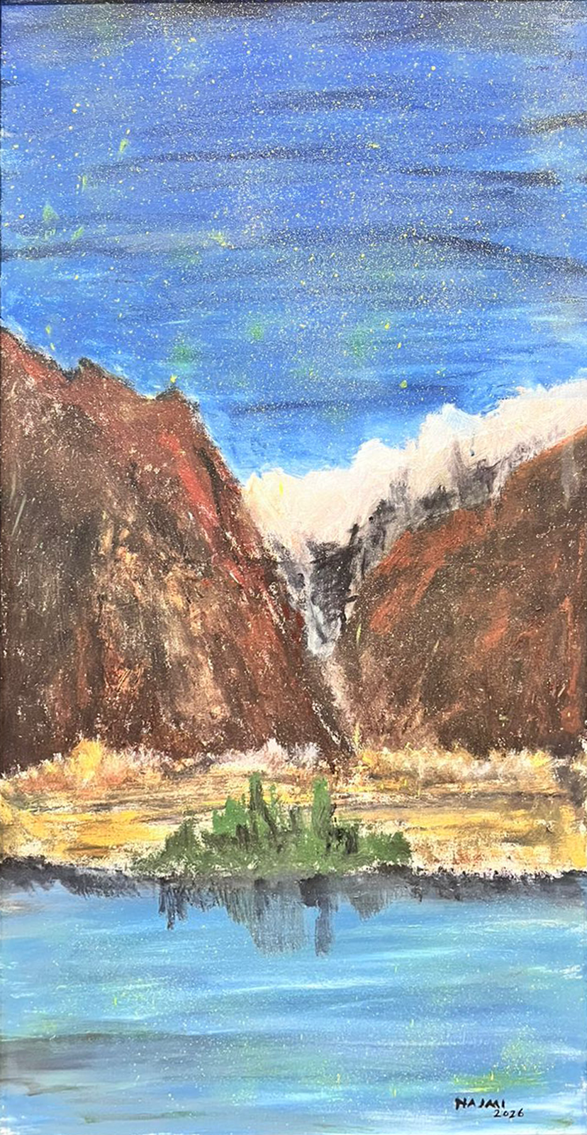Atabad Lake(Night Time) | Najmi Hasan | 24 x 48 inches