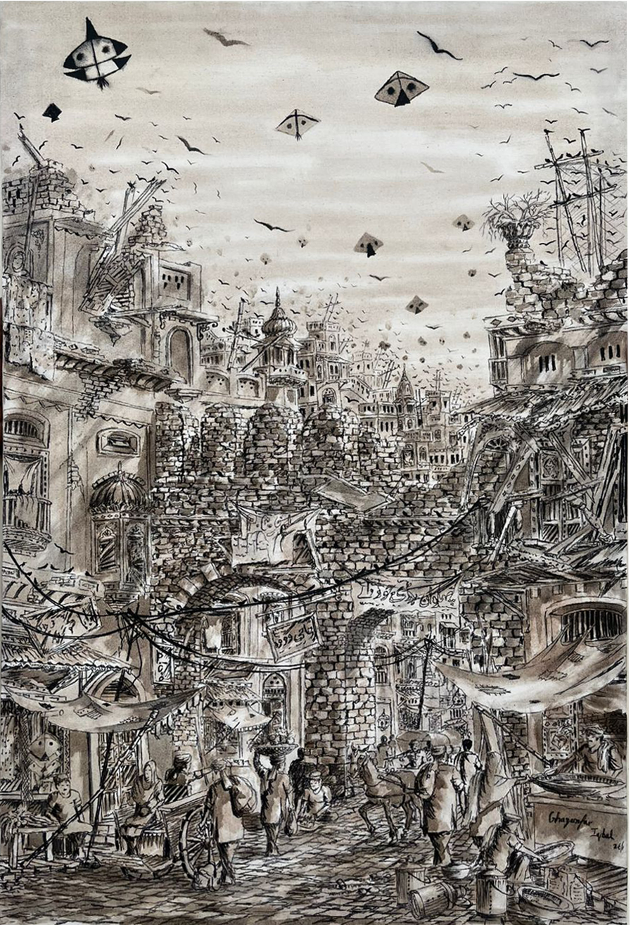 Old Anar Kali Bazar 2 | Ghazanfar Iqbal | 24 x 36 inches