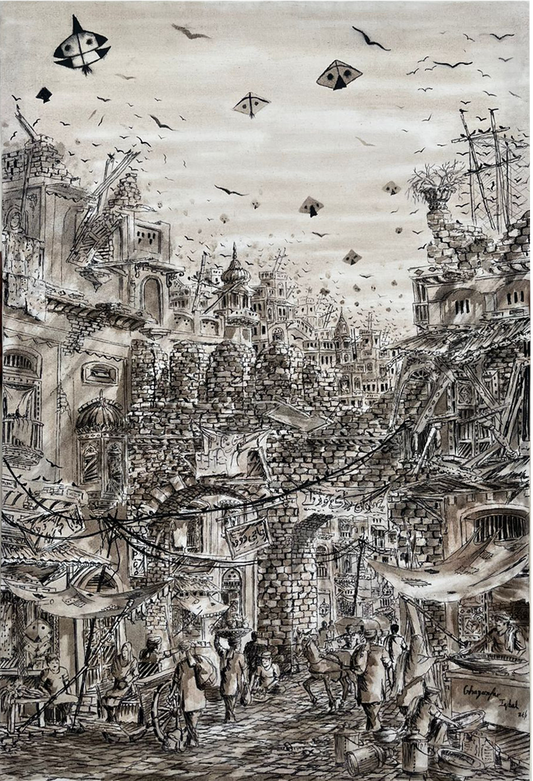 Old Anar Kali Bazar 2 | Ghazanfar Iqbal | 24 x 36 inches
