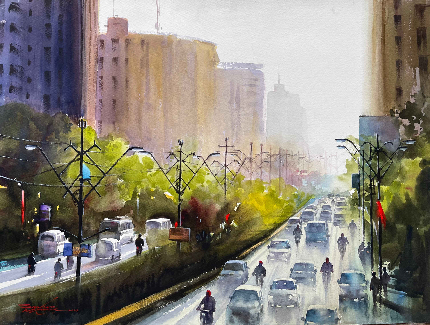 Shahr-e-Faisal | Sarfraz Musawir | 18 x 24 inches