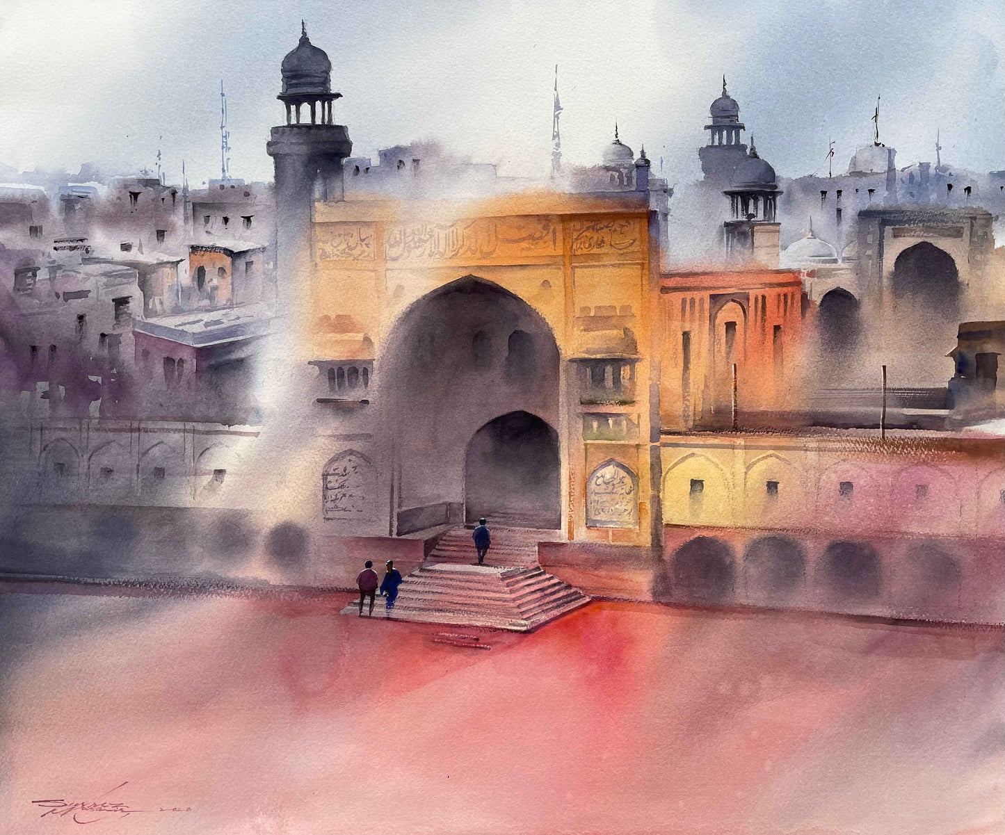 Wazir Khan Mosque Lahore | Sarfraz Musawir | 24 x 28 inches